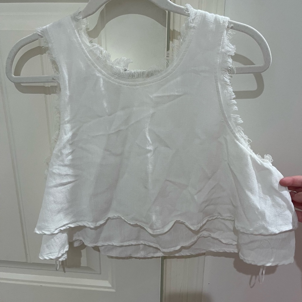 white layered tank top